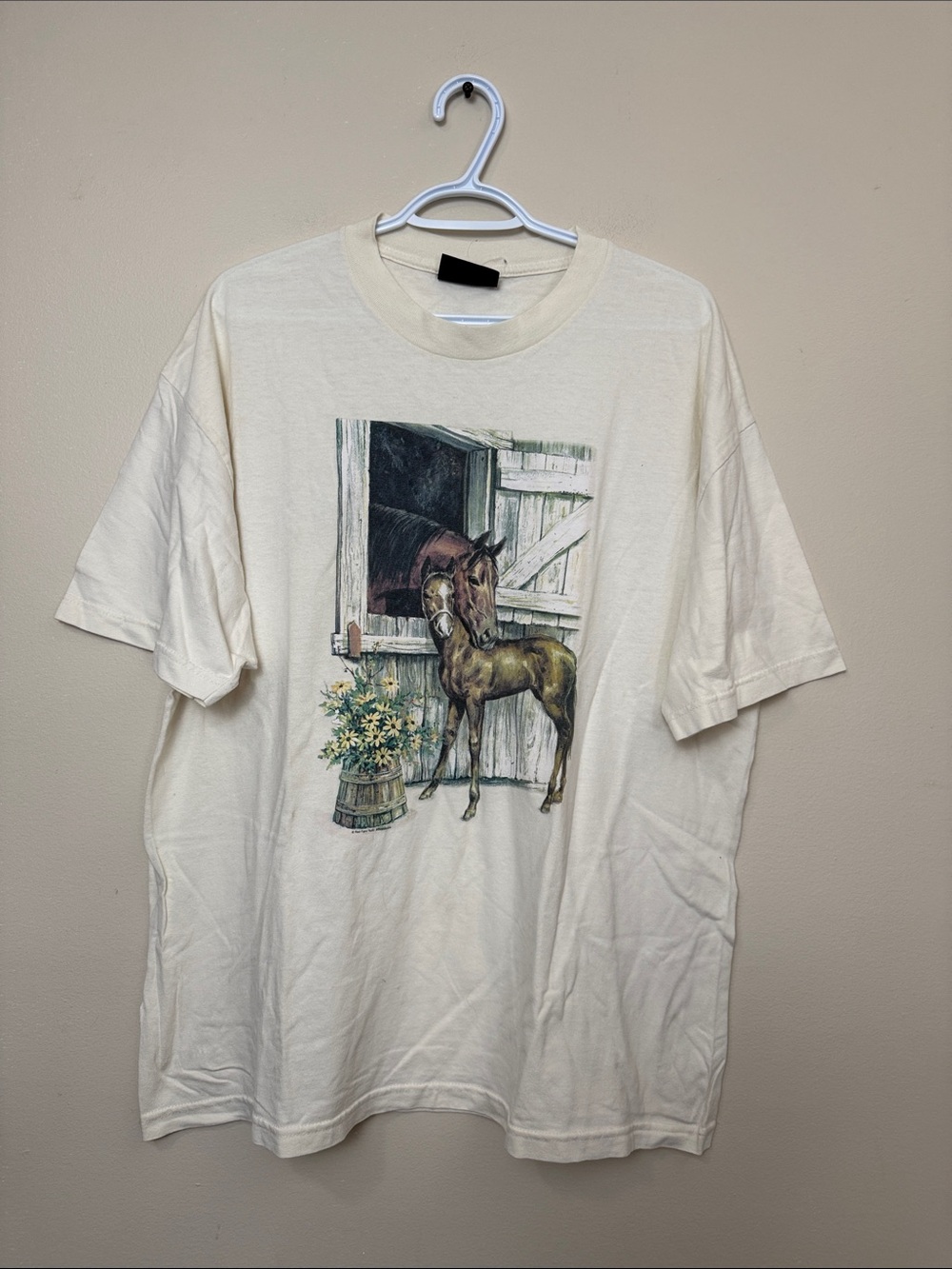 Vintage Marshland Horse Graphic T-Shirt  size L-XL